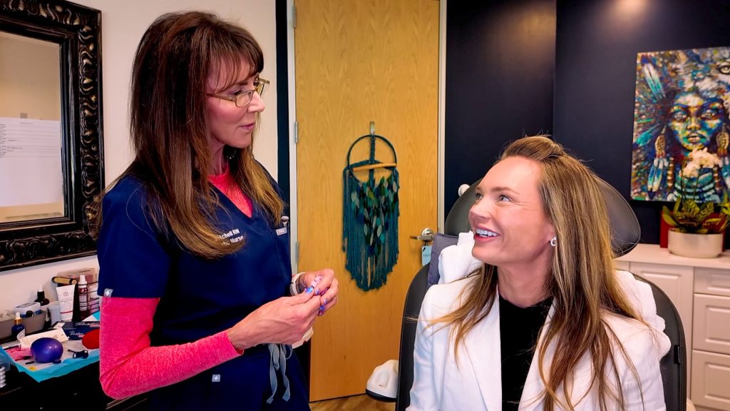 Kim and Lori preparing for procedure